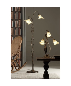LAMPADA DA TAVOLO 3 LUCI ONLI "ALGA" BRONZO E14